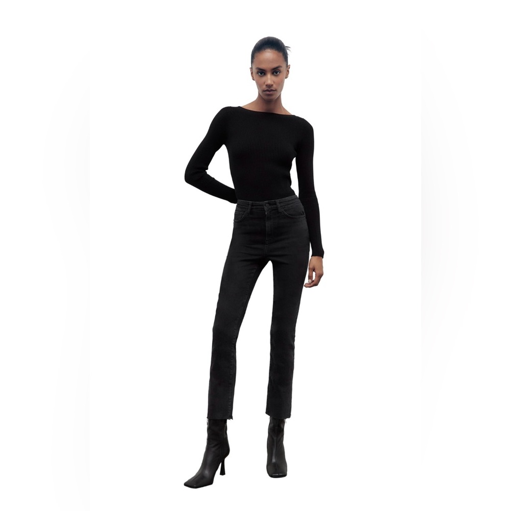 Zara High Waisted Crop Jeans